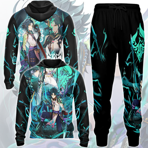 Genshin Impact Xiao Video Game All Over Printed T-shirt Tank Top Zip Hoodie Pullover Hoodie Hawaiian Shirt Beach Shorts Joggers   