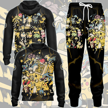 Pokemon Electric Type Club Video Game All Over Printed T-shirt Tank Top Zip Hoodie Pullover Hoodie Hawaiian Shirt Beach Shorts Joggers