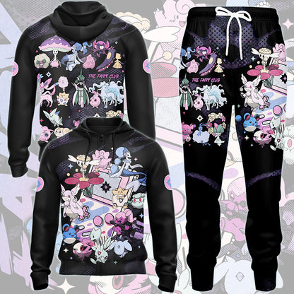 Pokemon Fairy Type Club Video Game All Over Printed T-shirt Tank Top Zip Hoodie Pullover Hoodie Hawaiian Shirt Beach Shorts Joggers