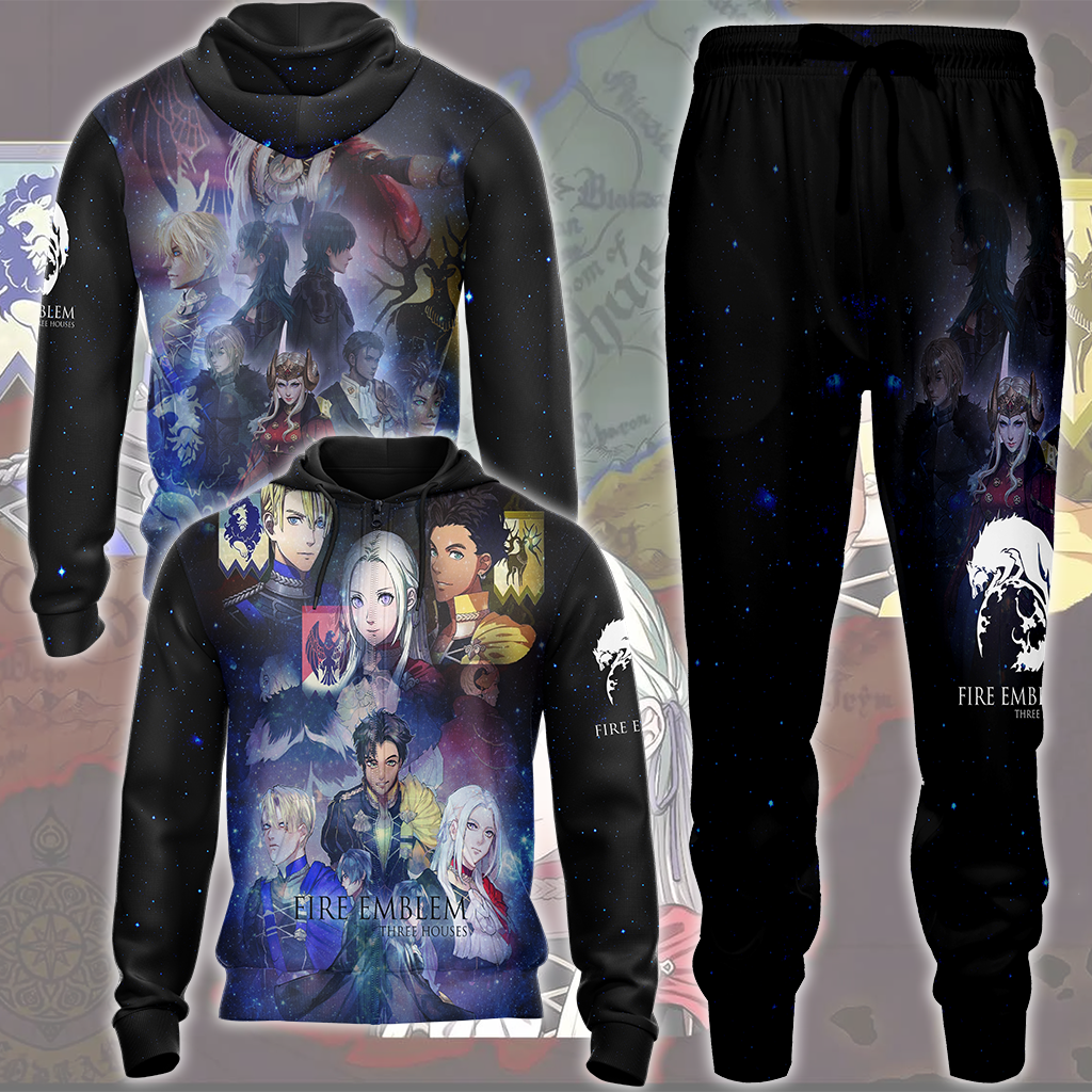 Fire Emblem Three Houses Video Game All Over Printed T-shirt Tank Top Zip Hoodie Pullover Hoodie Hawaiian Shirt Beach Shorts Joggers