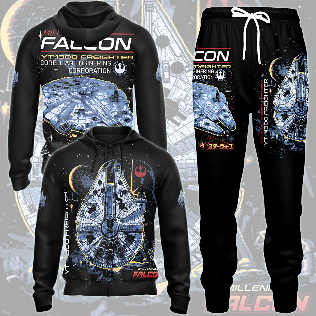Star Wars Millennium Falcon Video Game All Over Printed T-shirt Tank Top Zip Hoodie Pullover Hoodie Hawaiian Shirt Beach Shorts Joggers