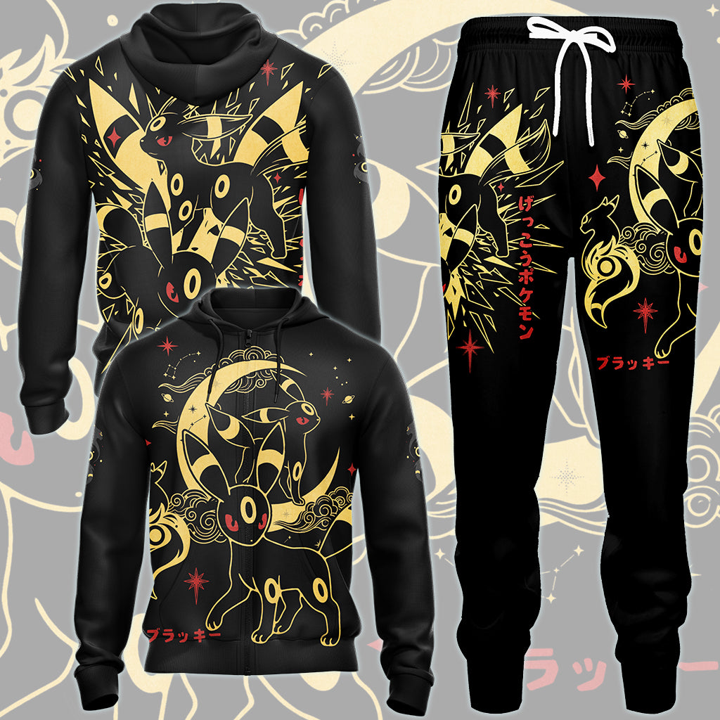 Pokemon Umbreon Video Game All Over Printed T-shirt Tank Top Zip Hoodie Pullover Hoodie Hawaiian Shirt Beach Shorts Joggers