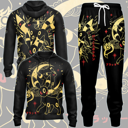 Pokemon Umbreon Video Game All Over Printed T-shirt Tank Top Zip Hoodie Pullover Hoodie Hawaiian Shirt Beach Shorts Joggers