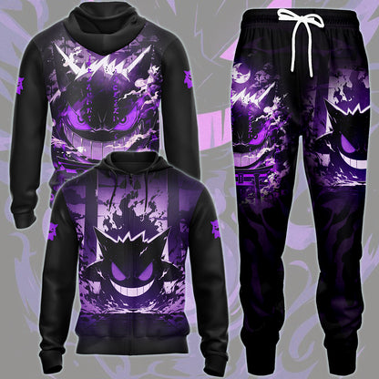 Pokemon Gengar Anime Video Game All Over Printed T-shirt Tank Top Zip Hoodie Pullover Hoodie Hawaiian Shirt Beach Shorts Joggers