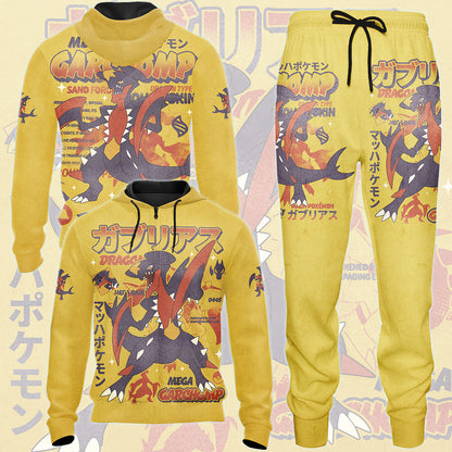 Pokemon Garchomp (Mega Form) Video Game All Over Printed T-shirt Tank Top Zip Hoodie Pullover Hoodie Hawaiian Shirt Beach Shorts Joggers