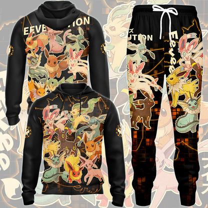 Pokemon Eeveelution Video Game All Over Printed T-shirt Tank Top Zip Hoodie Pullover Hoodie Hawaiian Shirt Beach Shorts Joggers