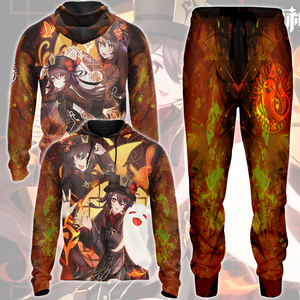 Genshin Impact Hu Tao Video Game All Over Printed T-shirt Tank Top Zip Hoodie Pullover Hoodie Hawaiian Shirt Beach Shorts Joggers   