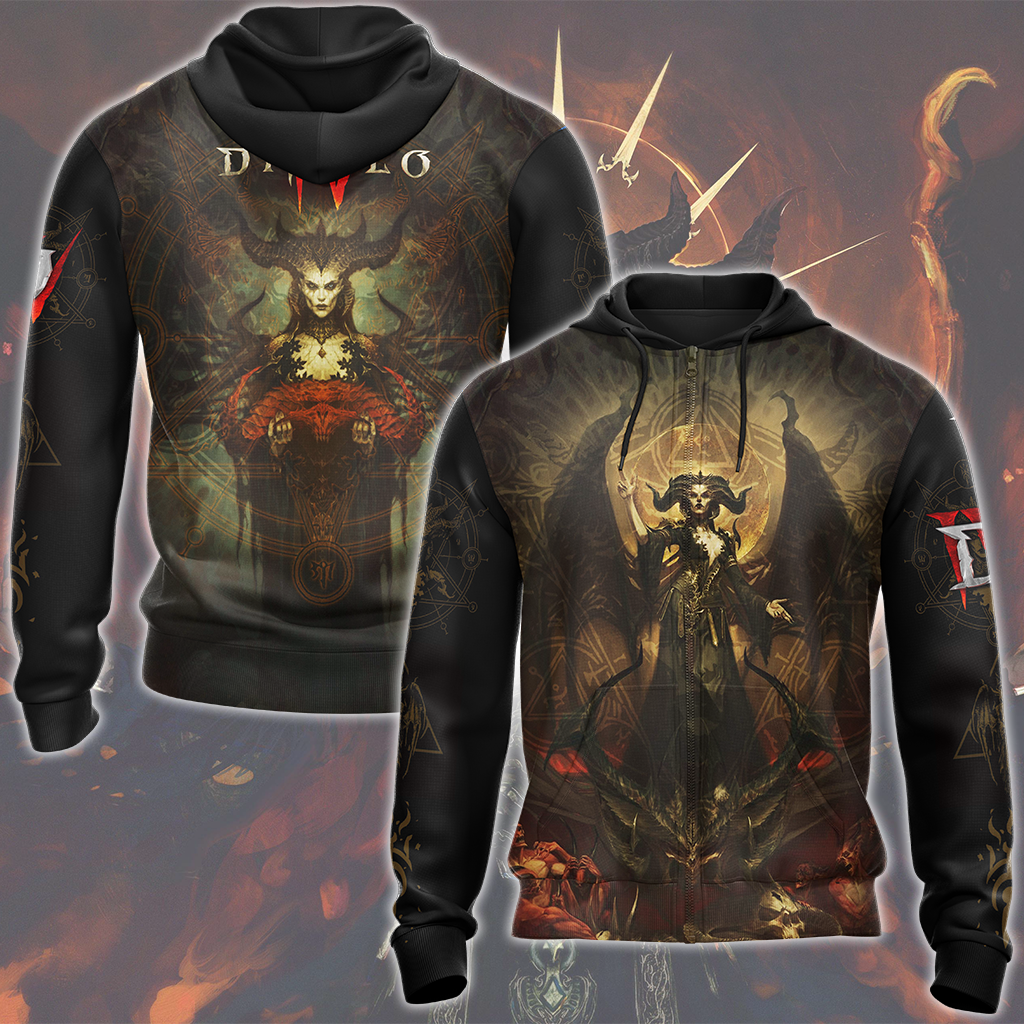 Diablo IV Video Game All Over Printed T-shirt Tank Top Zip Hoodie Pullover Hoodie Hawaiian Shirt Beach Shorts Joggers Zip Hoodie