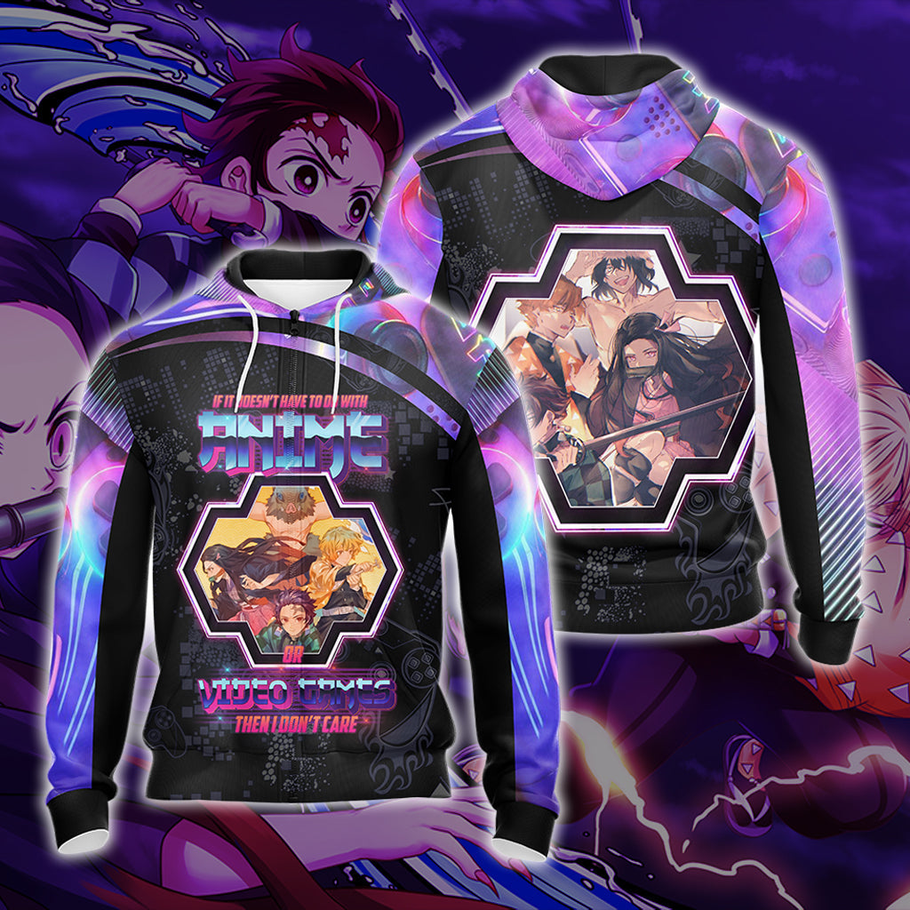 If it doesnt have to do with anime or video games then I dont care Demon Slayer Unisex 3D T-shirt Zip Hoodie Pullover Hoodie Zip Hoodie
