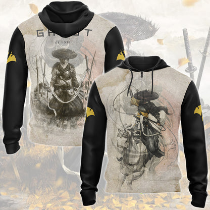 Ghost of Yotei Video Game All Over Printed T-shirt Tank Top Zip Hoodie Pullover Hoodie Hawaiian Shirt Beach Shorts Joggers Zip Hoodie