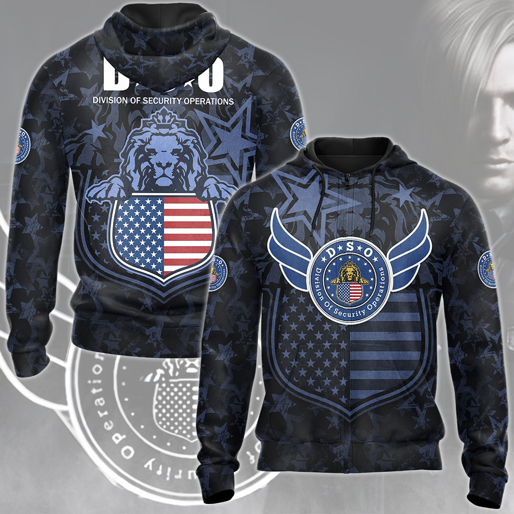 Resident Evil Division of Security Operations (D.S.O.) Video Game All Over Printed T-shirt Tank Top Zip Hoodie Pullover Hoodie Hawaiian Shirt Beach Shorts Joggers
