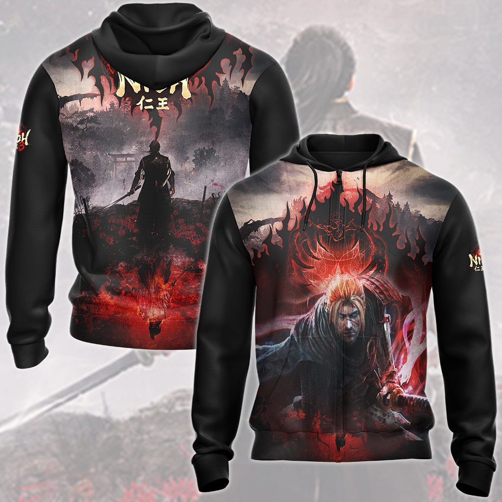 Nioh 3 Video Game All Over Printed T-shirt Tank Top Zip Hoodie Pullover Hoodie Hawaiian Shirt Beach Shorts Joggers