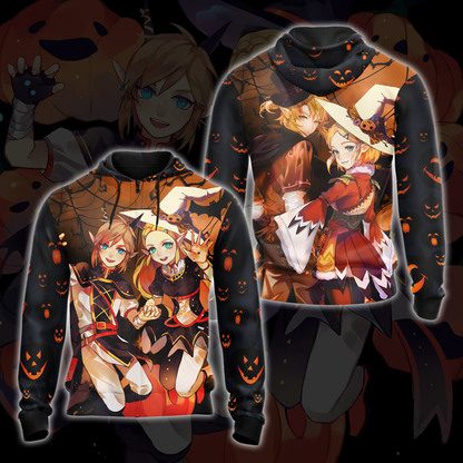 The Legend of Zelda Link & Zelda Halloween All Over Print T-shirt Zip Hoodie Pullover Hoodie Zip Hoodie