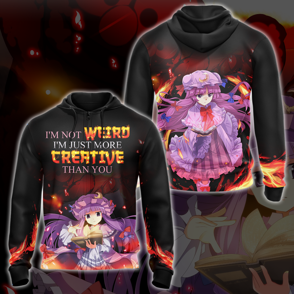 I'm not weird i'm just more creative than you Anime All Over Print T-shirt Zip Hoodie Pullover Hoodie Zip Hoodie