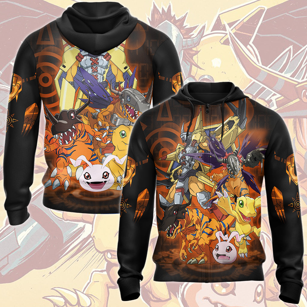 Digimon Agumon Evolution Video Game All Over Printed T-shirt Tank Top Zip Hoodie Pullover Hoodie Hawaiian Shirt Beach Shorts Joggers Zip Hoodie