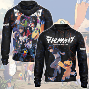 Digimon: Survive Video Game All Over Printed T-shirt Tank Top Zip Hoodie Pullover Hoodie Hawaiian Shirt Beach Shorts Joggers Zip Hoodie S 