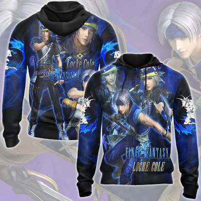 Final Fantasy VI Locke Cole Video Game All Over Printed T-shirt Tank Top Zip Hoodie Pullover Hoodie Hawaiian Shirt Beach Shorts Joggers Zip Hoodie