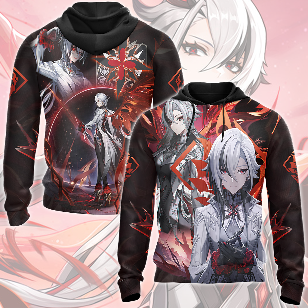 Genshin Impact Arlecchino Video Game All Over Printed T-shirt Tank Top Zip Hoodie Pullover Hoodie Hawaiian Shirt Beach Shorts Joggers Zip Hoodie