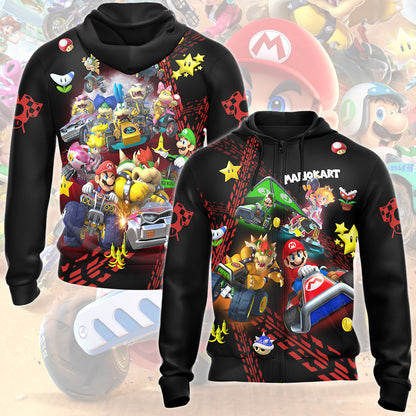Mario Kart Video Game All Over Printed T-shirt Tank Top Zip Hoodie Pullover Hoodie Hawaiian Shirt Beach Shorts Joggers Zip Hoodie