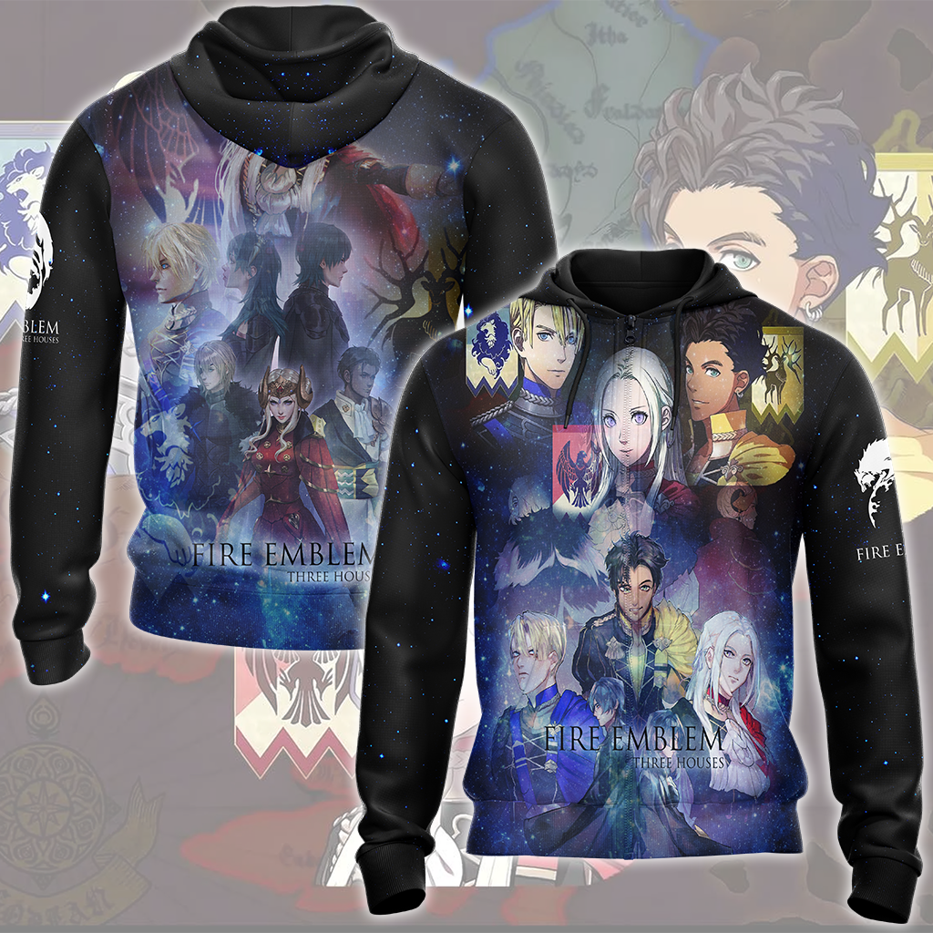 Fire Emblem Three Houses Video Game All Over Printed T-shirt Tank Top Zip Hoodie Pullover Hoodie Hawaiian Shirt Beach Shorts Joggers Zip Hoodie