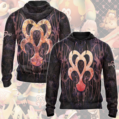 Kingdom Hearts Symbols Dream Eater Spirit Video Game All Over Printed T-shirt Tank Top Zip Hoodie Pullover Hoodie Hawaiian Shirt Beach Shorts Joggers