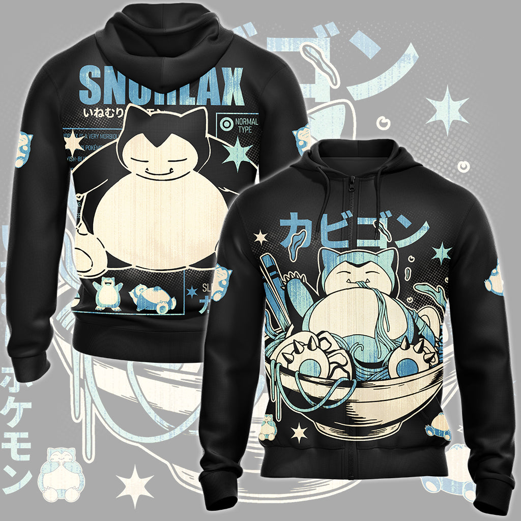 Pokemon Snorlax Video Game All Over Printed T-shirt Tank Top Zip Hoodie Pullover Hoodie Hawaiian Shirt Beach Shorts Joggers Zip Hoodie