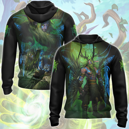World Of Warcraft Malfurion Stormrage Video Game All Over Printed T-shirt Tank Top Zip Hoodie Pullover Hoodie Hawaiian Shirt Beach Shorts Joggers Zip Hoodie