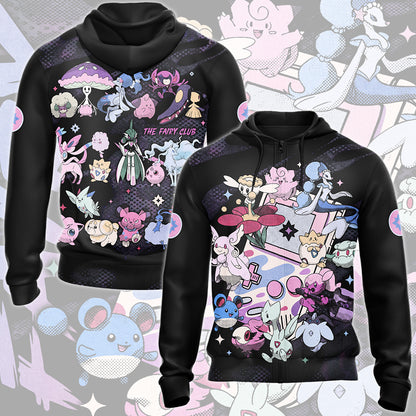 Pokemon Fairy Type Club Video Game All Over Printed T-shirt Tank Top Zip Hoodie Pullover Hoodie Hawaiian Shirt Beach Shorts Joggers