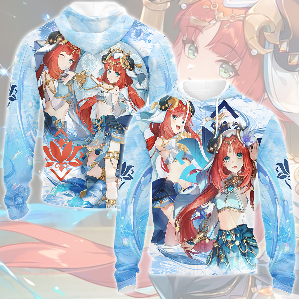 Genshin Impact Nilou Video Game All Over Printed T-shirt Tank Top Zip Hoodie Pullover Hoodie Hawaiian Shirt Beach Shorts Joggers Zip Hoodie