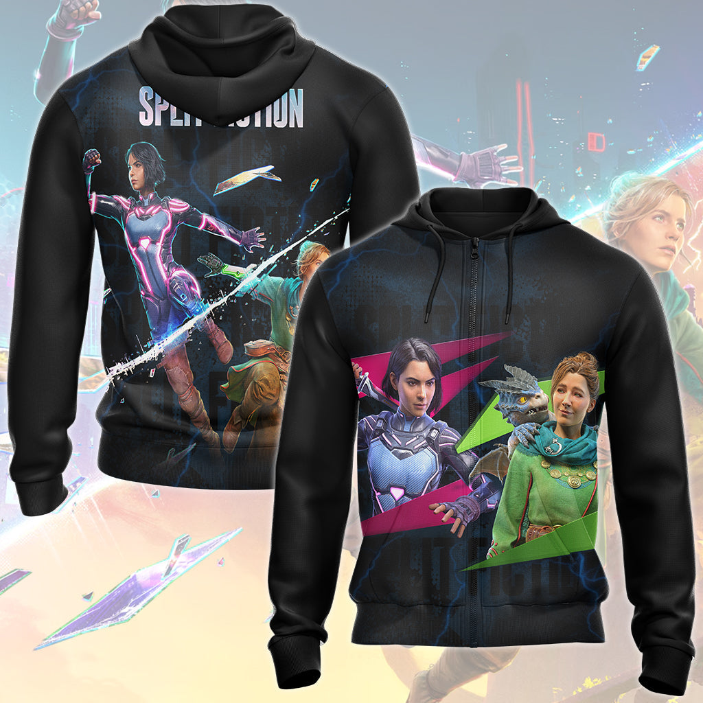 Split Fiction Video Game All Over Printed T-shirt Tank Top Zip Hoodie Pullover Hoodie Hawaiian Shirt Beach Shorts Joggers Zip Hoodie