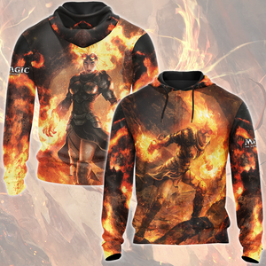 Magic: The Gathering Chandra Nalaar Video Game All Over Printed T-shirt Tank Top Zip Hoodie Pullover Hoodie Hawaiian Shirt Beach Shorts Joggers Zip Hoodie S 