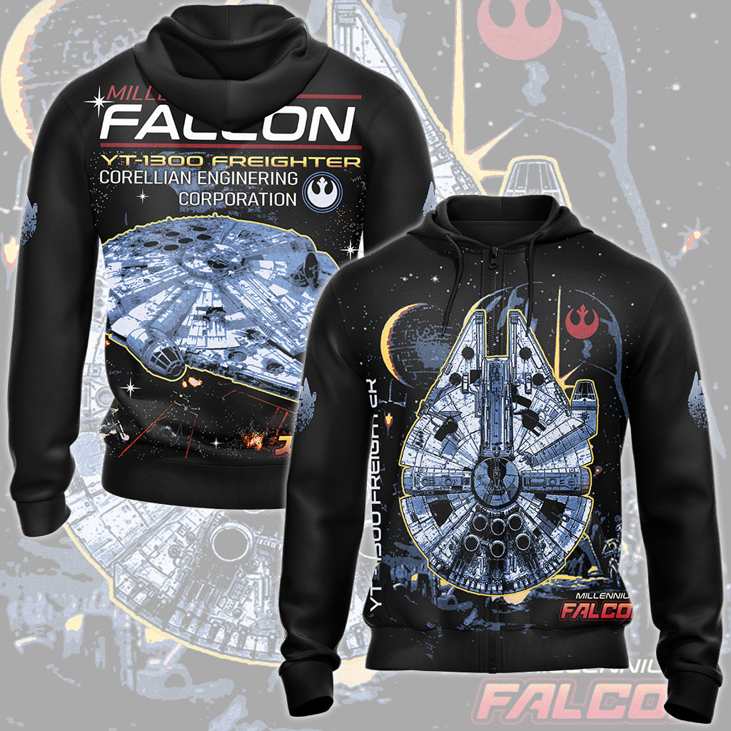 Star Wars Millennium Falcon Video Game All Over Printed T-shirt Tank Top Zip Hoodie Pullover Hoodie Hawaiian Shirt Beach Shorts Joggers Zip Hoodie