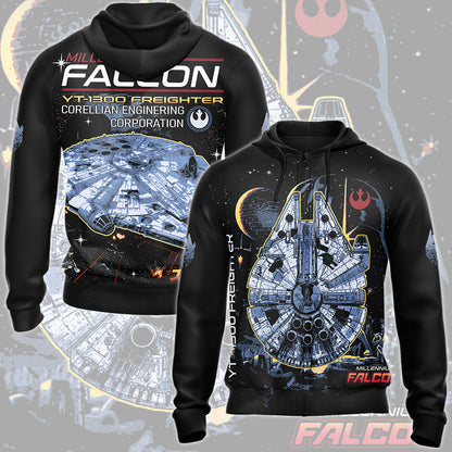 Star Wars Millennium Falcon Video Game All Over Printed T-shirt Tank Top Zip Hoodie Pullover Hoodie Hawaiian Shirt Beach Shorts Joggers Zip Hoodie