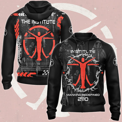 Fallout The Institute Video Game All Over Printed T-shirt Tank Top Zip Hoodie Pullover Hoodie Hawaiian Shirt Beach Shorts Joggers