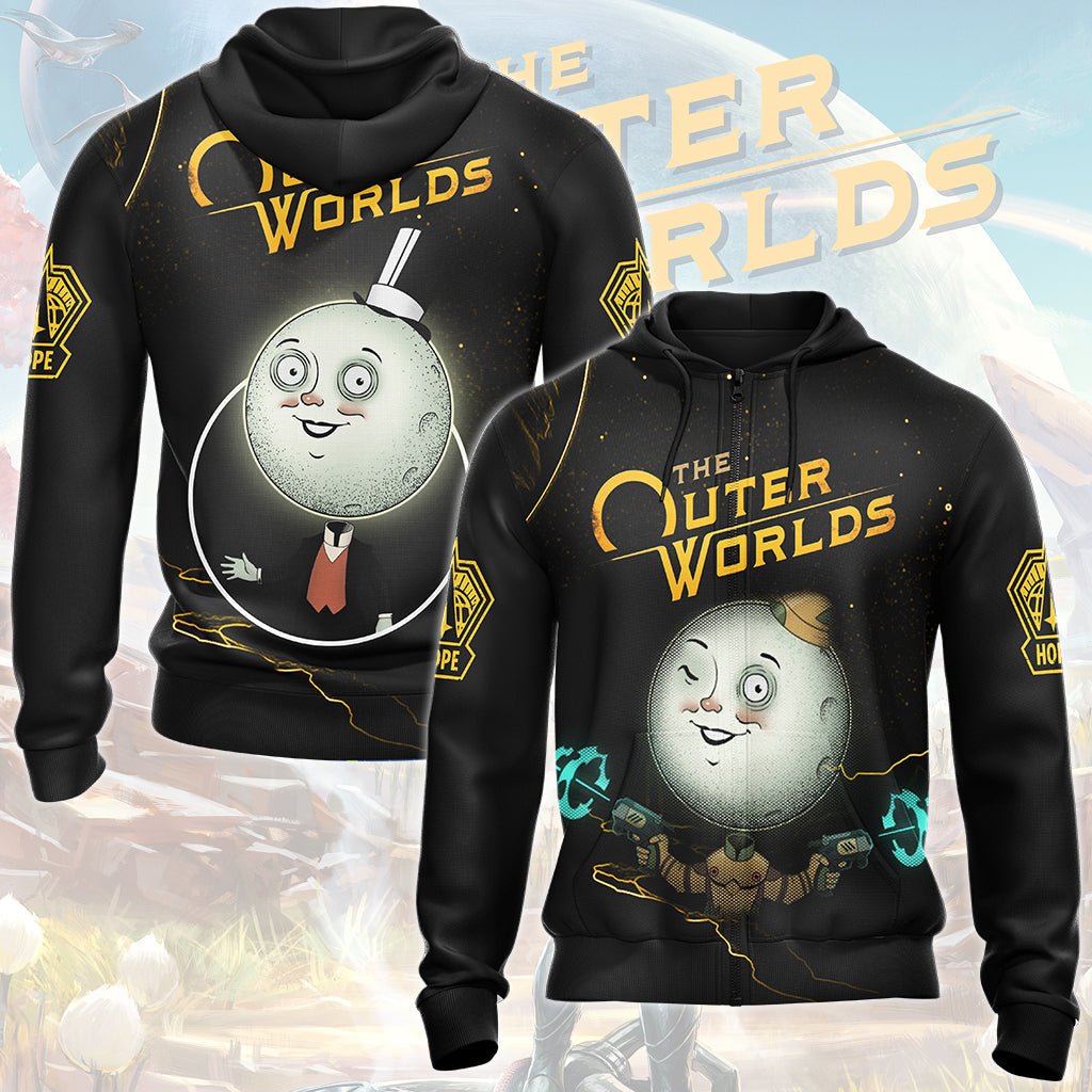 The Outer Worlds Video Game All Over Printed T-shirt Tank Top Zip Hoodie Pullover Hoodie Hawaiian Shirt Beach Shorts Joggers Zip Hoodie