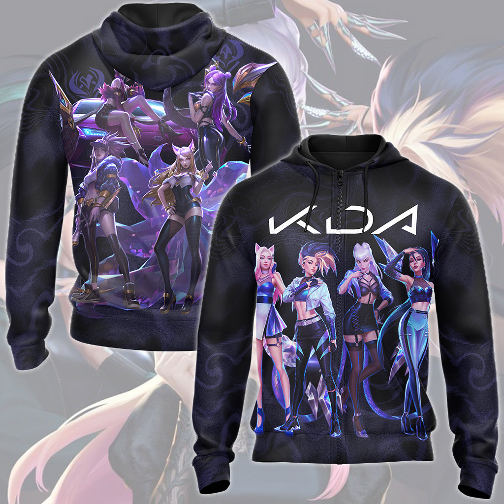League of Legends K/DA Band Video Game All Over Printed T-shirt Tank Top Zip Hoodie Pullover Hoodie Hawaiian Shirt Beach Shorts Joggers