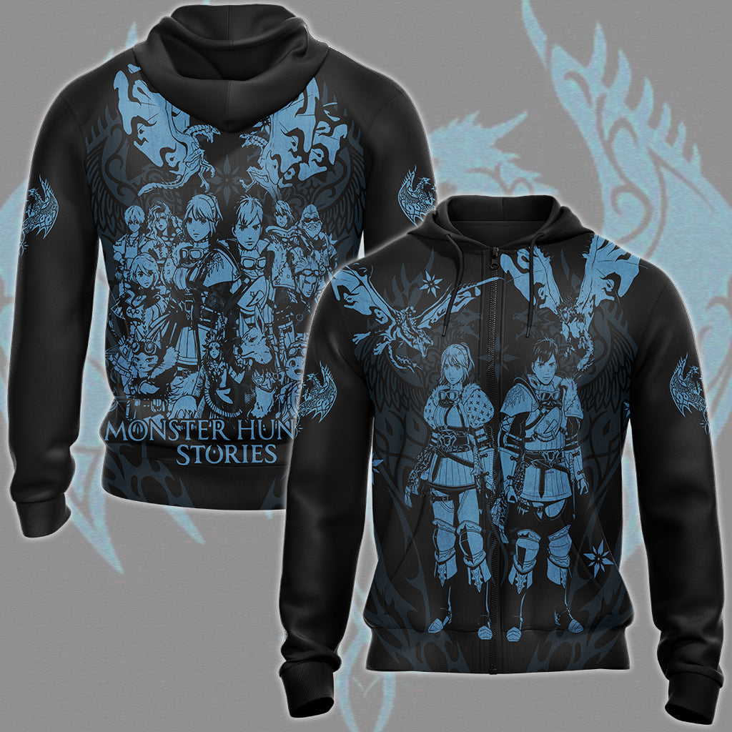 Monster Hunter Stories 3: Twisted Reflection Video Game All Over Printed T-shirt Tank Top Zip Hoodie Pullover Hoodie Hawaiian Shirt Beach Shorts Joggers