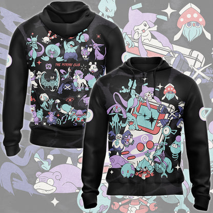 Pokemon Psychic Type Club Video Game All Over Printed T-shirt Tank Top Zip Hoodie Pullover Hoodie Hawaiian Shirt Beach Shorts Joggers