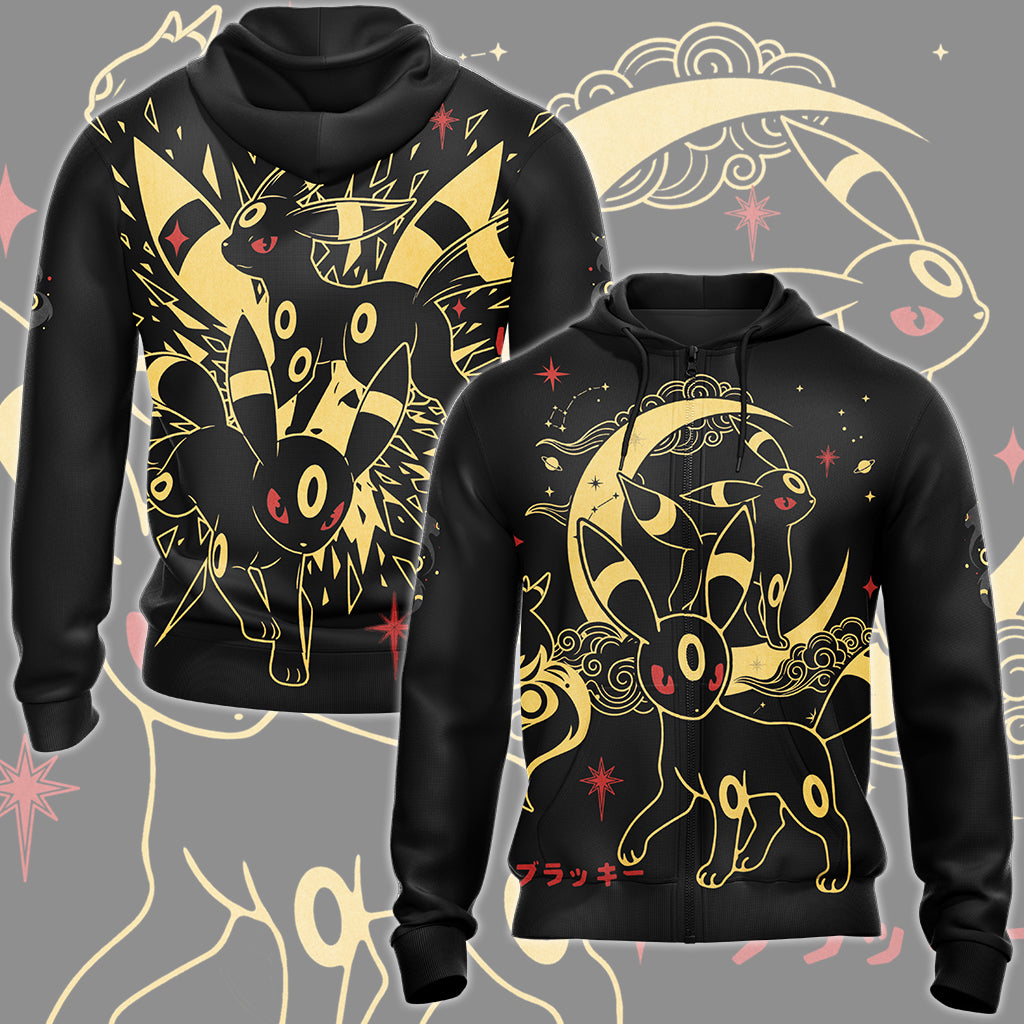 Pokemon Umbreon Video Game All Over Printed T-shirt Tank Top Zip Hoodie Pullover Hoodie Hawaiian Shirt Beach Shorts Joggers Zip Hoodie