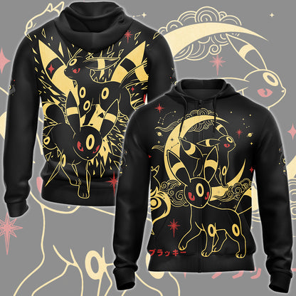 Pokemon Umbreon Video Game All Over Printed T-shirt Tank Top Zip Hoodie Pullover Hoodie Hawaiian Shirt Beach Shorts Joggers Zip Hoodie
