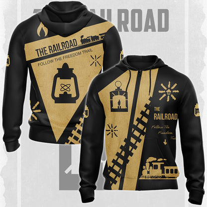 Fallout The Railroad Video Game All Over Printed T-shirt Tank Top Zip Hoodie Pullover Hoodie Hawaiian Shirt Beach Shorts Joggers
