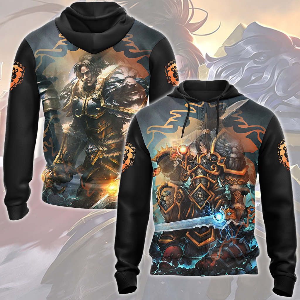 World Of Warcraft Varian Wrynn Video Game All Over Printed T-shirt Tank Top Zip Hoodie Pullover Hoodie Hawaiian Shirt Beach Shorts Joggers Zip Hoodie