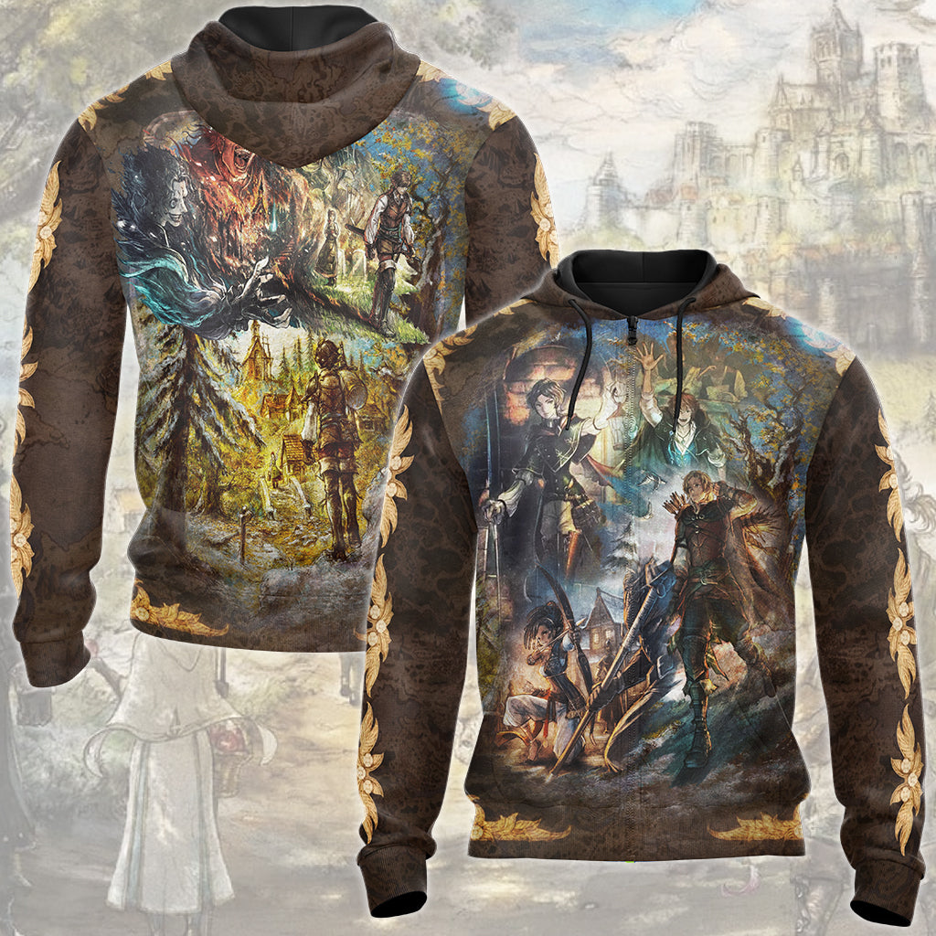 Octopath Traveler Zero Video Game All Over Printed T-shirt Tank Top Zip Hoodie Pullover Hoodie Hawaiian Shirt Beach Shorts Joggers Zip Hoodie