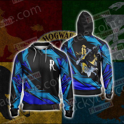 Harry Potter - Ravenclaw House Wacky Style Unisex 3D T-shirt Zip Hoodie S
