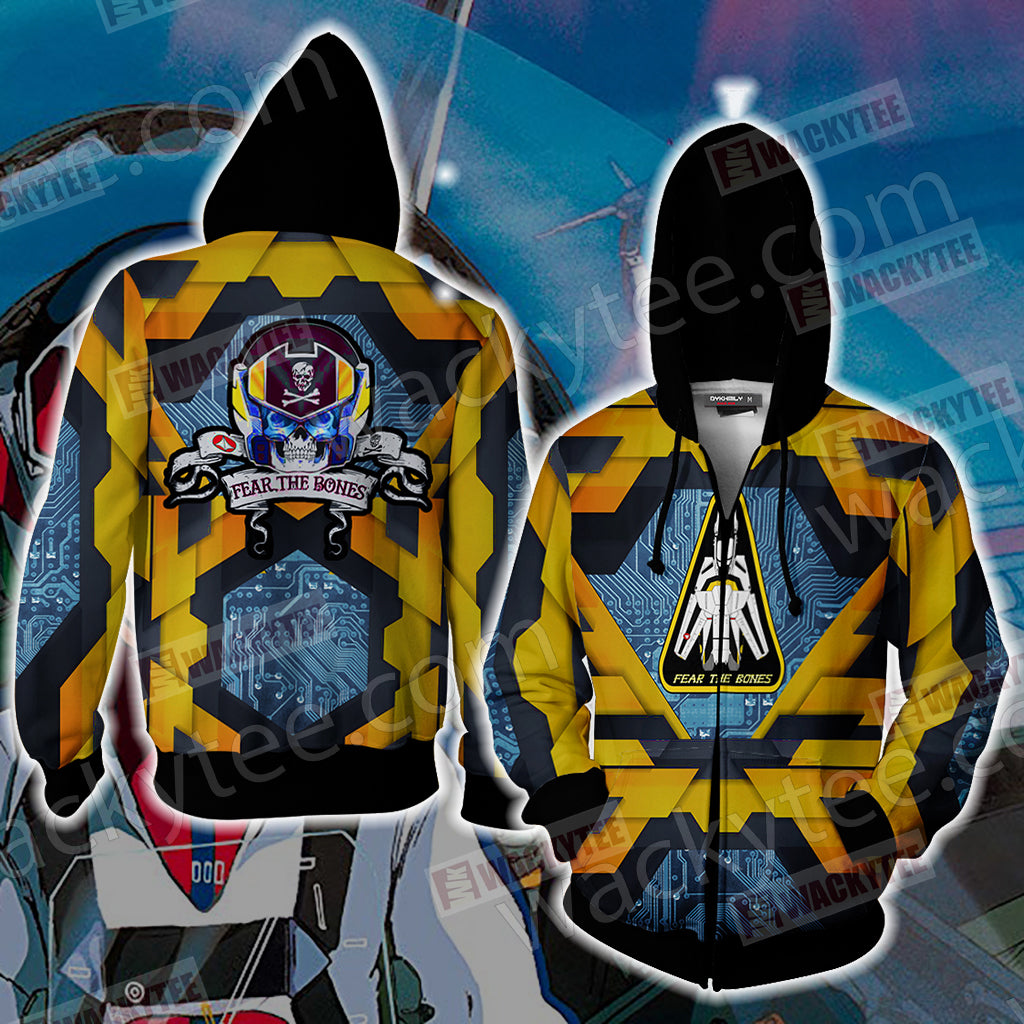 The Super Dimension Fortress Macross - Fear The Bones Unisex 3D T-shirt Zip Hoodie