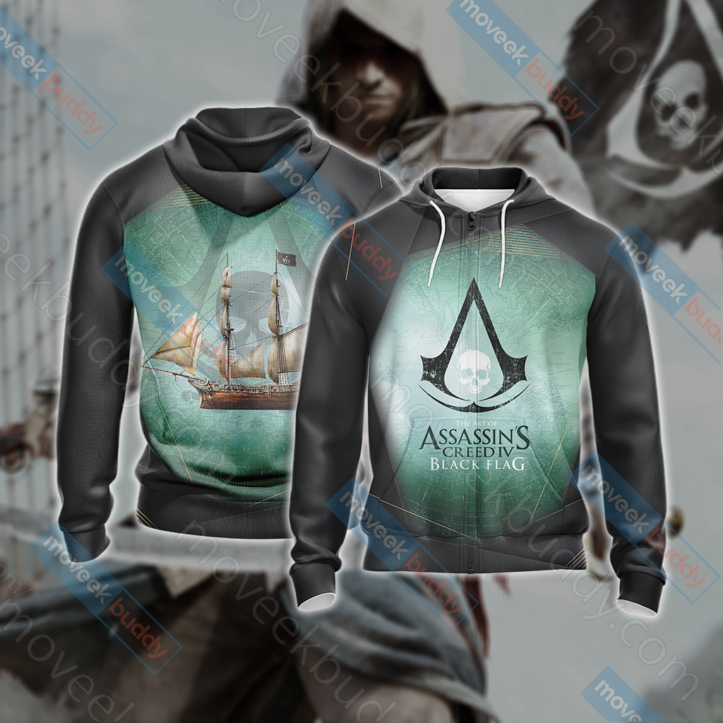 Assassin’s Creed IV Black Flag Video Game Unisex 3D T-shirt Zip Hoodie