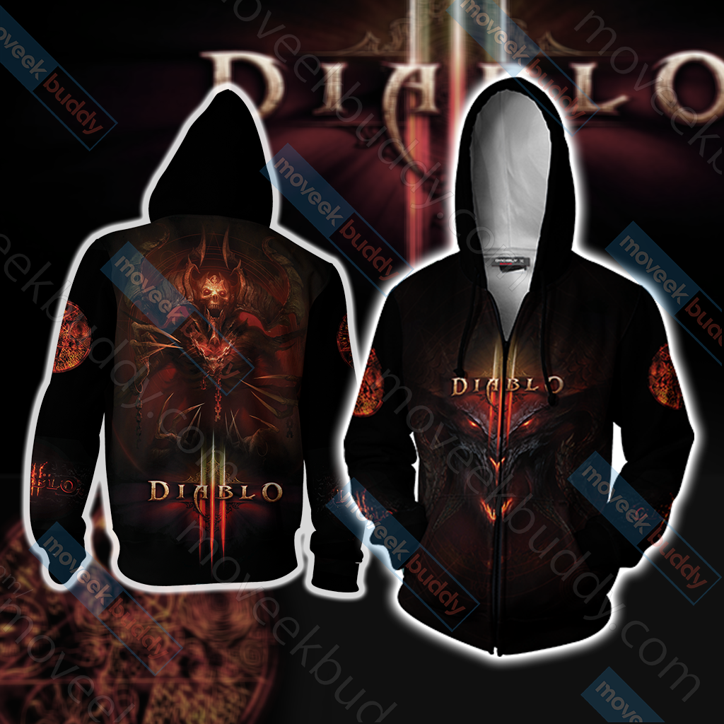 Diablo III New Unisex 3D T-shirt Zip Hoodie
