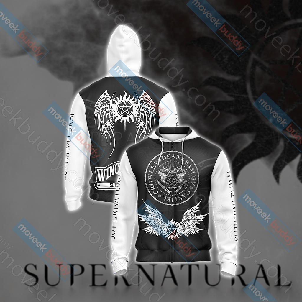 Supernatural Unisex 3D T-shirt Zip Hoodie