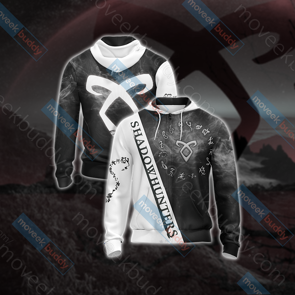 Shadowhunters New Look Unisex 3D T-shirt Zip Hoodie