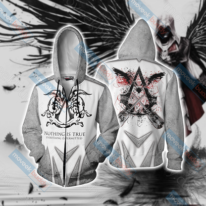 Assassin's Creed New Unisex 3D T-shirt Zip Hoodie